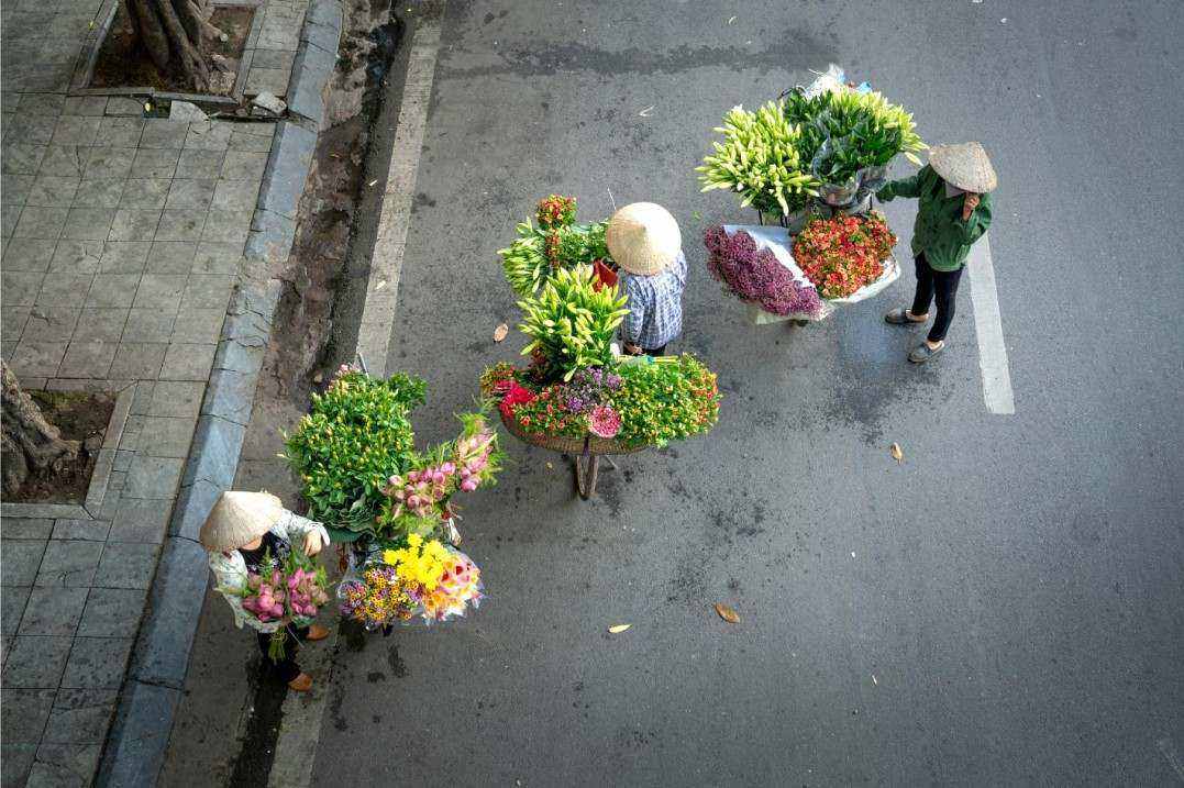 Dried flower arrangements on a table